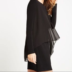 BCBGeneration Long Sleeve Chiffon Overlay Dress